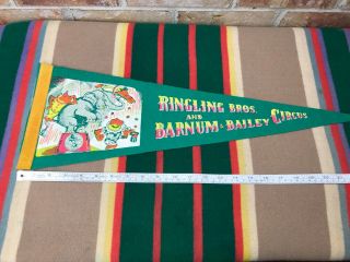 Ringling Brothers Barnum Bailey Circus Vtg Pennant Greatest Show Earth Elephant