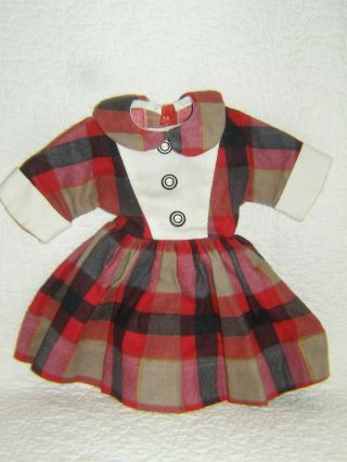 Betsy Mccall: Vintage; Red Plaid Dress For 20 Inch Doll
