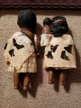 Vintage Celluloid Native American Indian Dolls Woman with Papoose 4