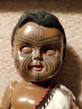 Vintage Celluloid Native American Indian Dolls Woman with Papoose 5