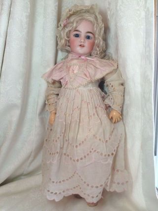 Antique French Pink Doll Dress From France For 20 - 21 " Antique Doll W Silk,  Birds