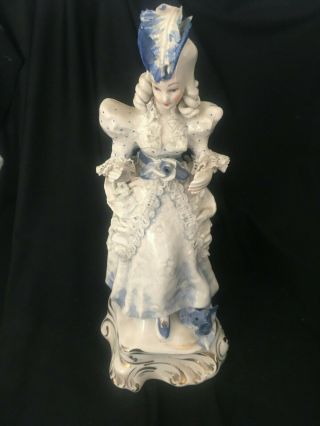 Vintage Corday/cybis Porcelain Lady 10 1/2 " Full Body Figurine 5081