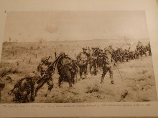 Ww1 Antique Illustration Wwi British First Line Of Attack In The Front 1916