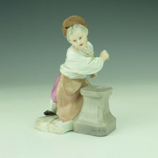 Antique Dresden Porcelain - Young Boy Figurine - Slight Damage But Lovely