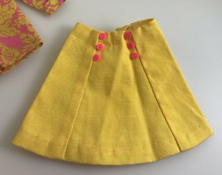 Vintage Francie Barbie Doll Clothes 1219 Somethin ' Else Yellow & Pink Outfit 3