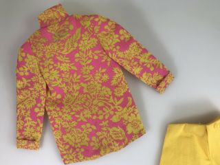 Vintage Francie Barbie Doll Clothes 1219 Somethin ' Else Yellow & Pink Outfit 6
