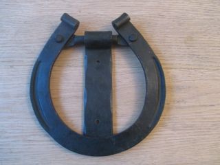 Hand Forged Wrought Iron Old English Country Cottage Door Knocker - Horse Shoe