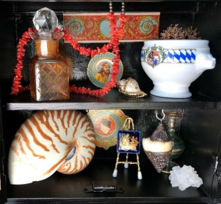 Renaissance Curiosity Cabinet Filled with Oddities Kunstkammer Unusual Antique 2