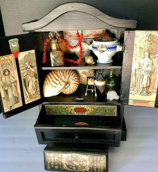 Renaissance Curiosity Cabinet Filled with Oddities Kunstkammer Unusual Antique 7