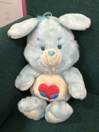 Care Bears Cousins Swift Heart Bunny Rabbit Plush Blue Vintage 1984 Kenner 12 "
