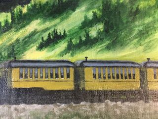 Rio Grande Train In The Mountains oil Vintage painting by Mildred Coleman 6