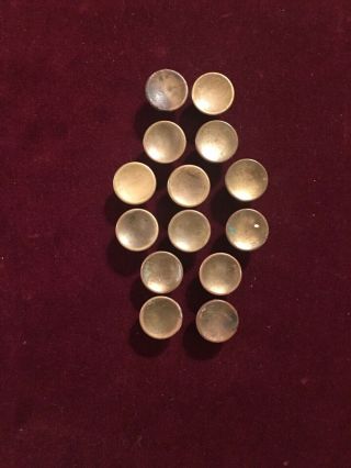 14 Vintage 3/4 " X 1/2” Solid Brass Small Concave Drawer Knobs Cabinet Door Pulls