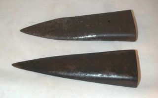 Pair Antique Primitive Forged Iron Or Steel Tobacco Spears Lancaster County,  Pa