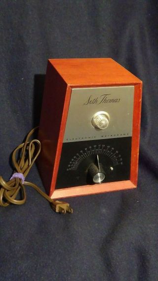 Vintage Seth Thomas Electronic Metronome,  Wood Case,  E962 - 000