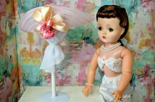 Vintage Madame Alexander 21 " Cissy Size Pink & Gorgeous Hat W/ Flowers