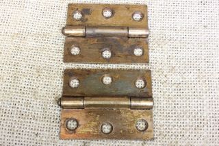 2 Cabinet Door hinges interior shutter rustic copper 2 1/8 x 1 3/4 removable pin 2