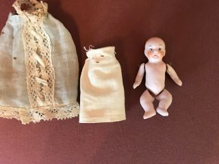 Antique German Bisque Miniature Jointed Baby Doll