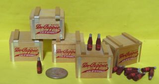Vintage Dollhouse General Store Fairy Garden Dr.  Pepper Crates Bottles Ads 4