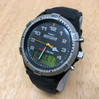 Vintage Timex Reef Gear Men Analog Digital Alarm Chrono Watch Hours Battery