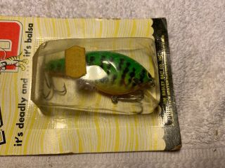 Bagley Kill’R B Green Crawfish On Card Old Fishing Lure 5 4