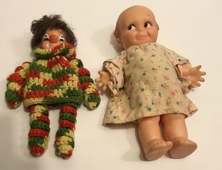 Vintage Kewpie And Clown Doll Craft Creepy Halloween