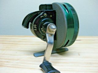 VINTAGE JOHNSON 110A FISHING REEL,  THE CITATION,  W/GREEN CARRYING CASE 5