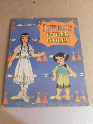 Vintage Saalfield Artcraft Indian Paper Dolls Book