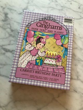 The Ginghams Carrie’s Birthday Party Uncut Paper Doll Playset 1978 Vintage