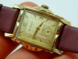 Vintage 1959 Bulova Senator " H " 17 Jewel Cal 11af 10k Rolled Gold Plate Watch