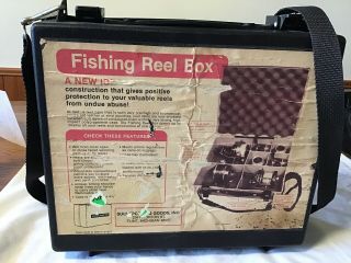 Vintage Fishing Reel Box In Plastic Storage Or Travel Case