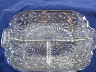 Vintage Glass Serving Tray Relish Dish With Dividers From 1930s