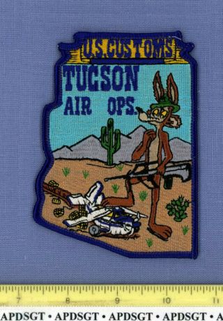 Uscs Tucson Air Ops Arizona Federal Police Patch State Shape Airplane Coyote