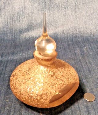 Very Unique Vintage Glass Perfume Bottle Decanter & Dauber