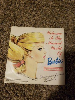 Welcome To The Musical World Of Barbie Vinyl 7inch 45 1965 Mattel Columbia.