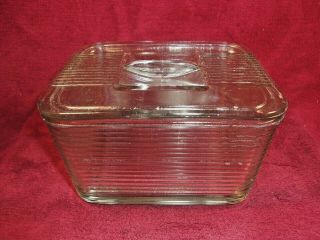 Antique Glass Refrigerator Dish/bowl With Lid 5 X 6.  5 " S