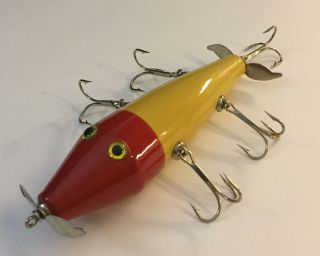 J&b Tackle Co.  5 Hook Muskie Suface Bait Red Head