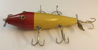 J&B Tackle Co.  5 Hook MUSKIE Suface Bait Red Head 3