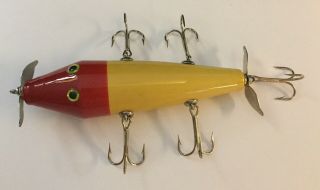 J&B Tackle Co.  5 Hook MUSKIE Suface Bait Red Head 6