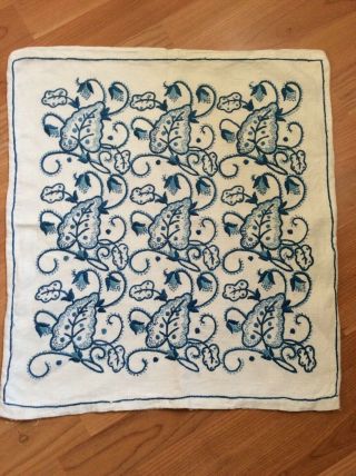 Antique Irish Linen Embroidered Cushion Cover