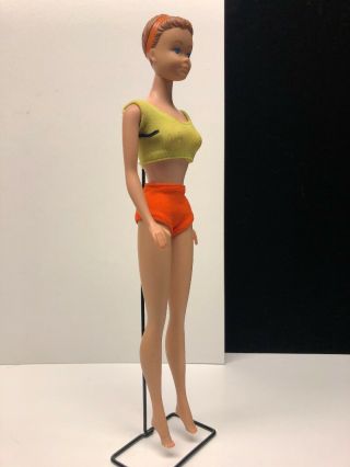 Old Vintage Barbie Midge Doll With Reddish Brown Hair / Yellow Orange Bikini 5