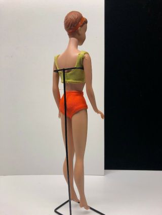 Old Vintage Barbie Midge Doll With Reddish Brown Hair / Yellow Orange Bikini 6