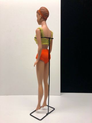 Old Vintage Barbie Midge Doll With Reddish Brown Hair / Yellow Orange Bikini 8