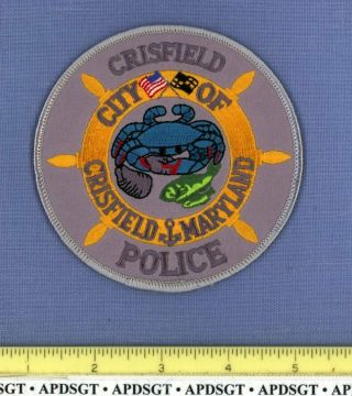 Crisfield Maryland Sheriff Police Patch Fish Oyster Blue Crab