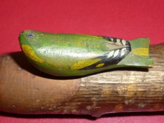 Antique Folk Art Hand Carved Wooden Bird Call Whistle Woodpecker c1910s 2