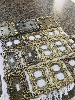 Filigree Antique Brass Switch Plate Outlet Cover Wall Switch Plates