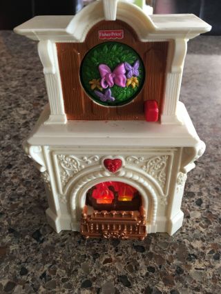 Fisher Price Loving Family Dollhouse Musical Fireplace Christmas Mantel Doll