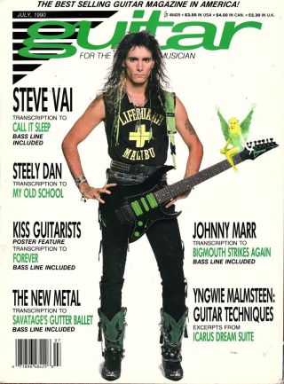 Guitar For The Practicing Musician July 1990 - Steve Vai,  Kiss Poster