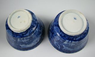 2 Antique Dark Blue Staffordshire American View Wadsworth Tower Cups circa 1825 5