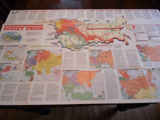 Vintage National Geographic Map The Soviet Union 1990 4