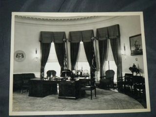 White House Official 1947 Oval Office Photo 6 7/8 X 9 2